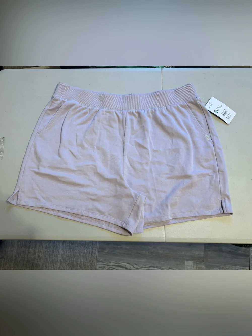 Athletic Works Pastel Lavender Rib-Waist Athletic Shorts XXL  0017S